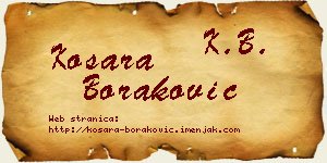 Kosara Boraković vizit kartica